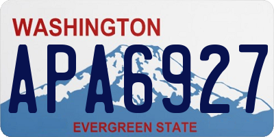 WA license plate APA6927