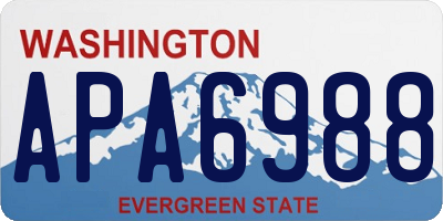 WA license plate APA6988