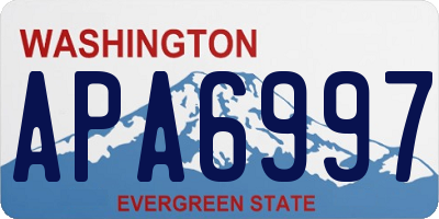 WA license plate APA6997