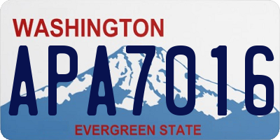 WA license plate APA7016