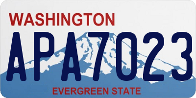 WA license plate APA7023