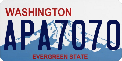 WA license plate APA7070