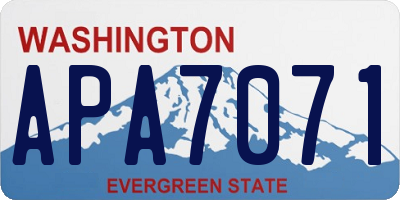 WA license plate APA7071