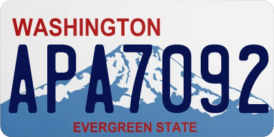 WA license plate APA7092