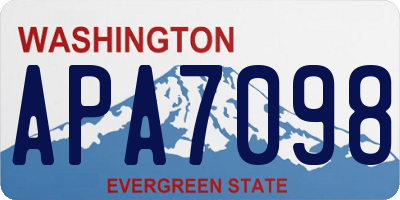 WA license plate APA7098