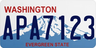 WA license plate APA7123