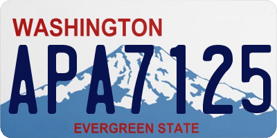 WA license plate APA7125