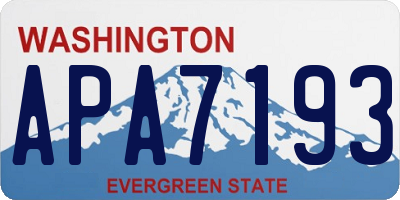 WA license plate APA7193