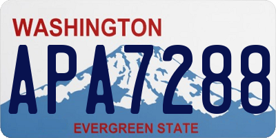 WA license plate APA7288