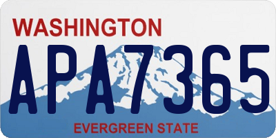 WA license plate APA7365