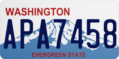 WA license plate APA7458