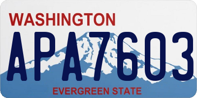 WA license plate APA7603