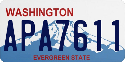 WA license plate APA7611