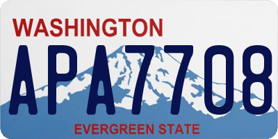 WA license plate APA7708