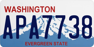 WA license plate APA7738