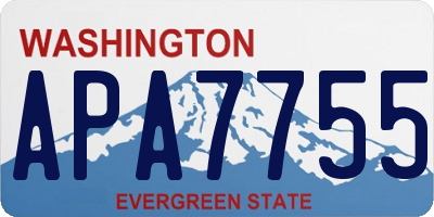 WA license plate APA7755