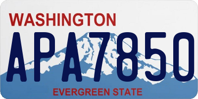 WA license plate APA7850