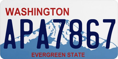 WA license plate APA7867