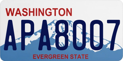 WA license plate APA8007