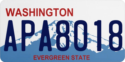 WA license plate APA8018