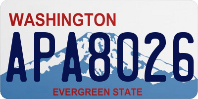 WA license plate APA8026