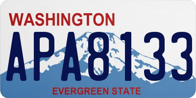 WA license plate APA8133
