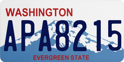 WA license plate APA8215
