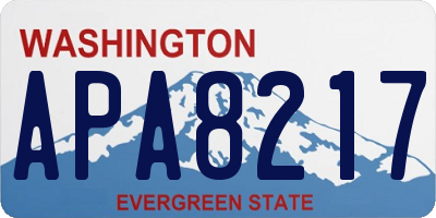 WA license plate APA8217