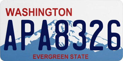 WA license plate APA8326