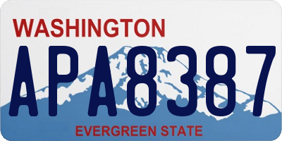 WA license plate APA8387