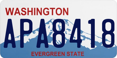 WA license plate APA8418