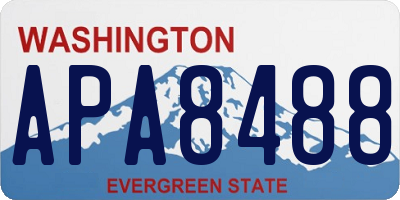 WA license plate APA8488