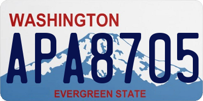 WA license plate APA8705