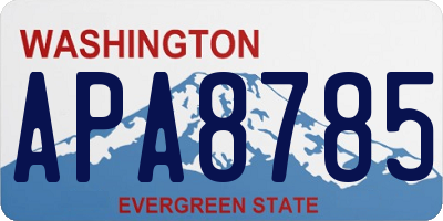 WA license plate APA8785
