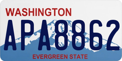 WA license plate APA8862