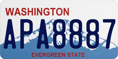 WA license plate APA8887