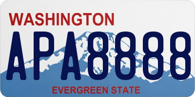 WA license plate APA8888