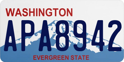WA license plate APA8942