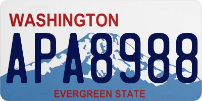 WA license plate APA8988