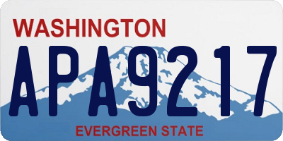 WA license plate APA9217