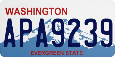WA license plate APA9239