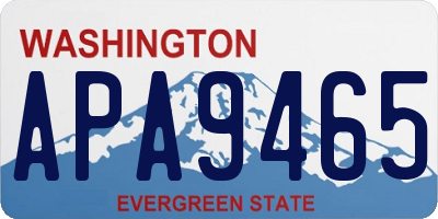 WA license plate APA9465