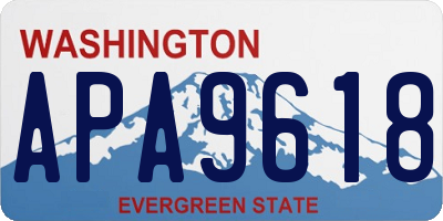 WA license plate APA9618