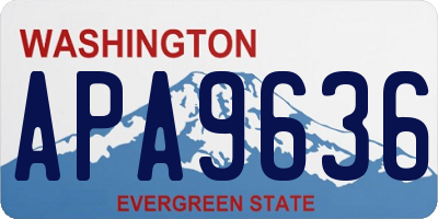 WA license plate APA9636