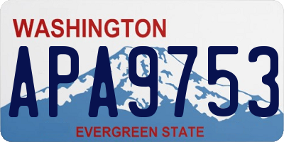 WA license plate APA9753