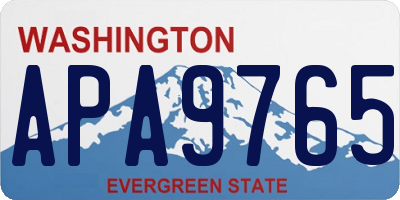 WA license plate APA9765