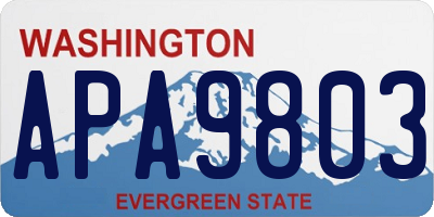 WA license plate APA9803