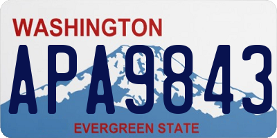 WA license plate APA9843