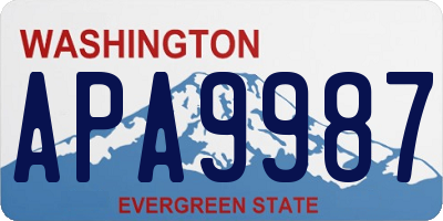 WA license plate APA9987