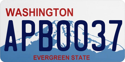 WA license plate APB0037